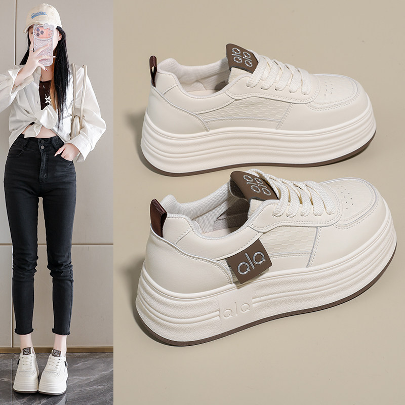 真皮小白鞋女款2026新款春季厚底松糕鞋内增高运动休闲鞋34码板鞋,淘宝优惠券,粉丝福利购,淘宝优惠卷