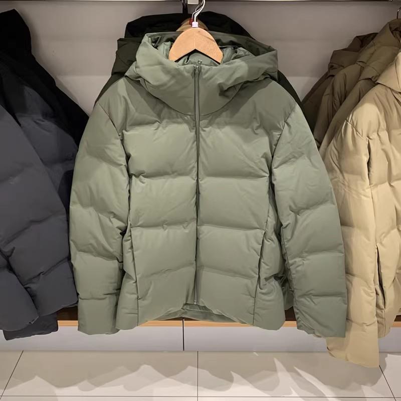 470077冬季新款男装女装防风防水无缝连帽羽绒服外套加厚保暖夹克 - 图0