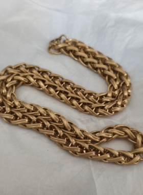 青岛外贸饰品质感超夸张粗大裸链子拉丝面长款毛衣链项链