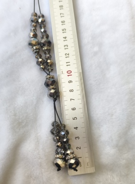 青岛外贸首饰品服装配饰毛衣链潮流时尚玻璃珠子绳子编制长款项链