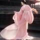 Spring and summer Hanfu pink Warring States robe restored with sweet lace