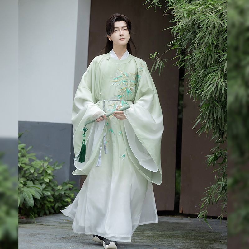 原创【松风】唐制汉服圆领袍秋季渐变绣花古风仙气飘逸套装男女款,淘宝优惠券,粉丝福利购,淘宝优惠卷