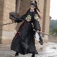Original Tang style round neck robe with black embroidery