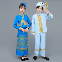 Dai Ethnic Clothing Children Ethnic Minority West Double Version Na New Boy Female Yunnan Autumn Winter Long Sleeve Dance Play Out