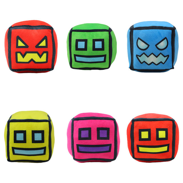 Plush toy ຂ້າມຊາຍແດນ geometry dash plush geometry dash plush doll block pillow doll