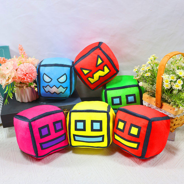 Plush toy ຂ້າມຊາຍແດນ geometry dash plush geometry dash plush doll block pillow doll