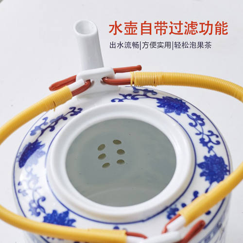 正品大容量耐高温陶瓷凉水壶水杯景德镇家用茶壶养身壶青花复古壶 - 图2