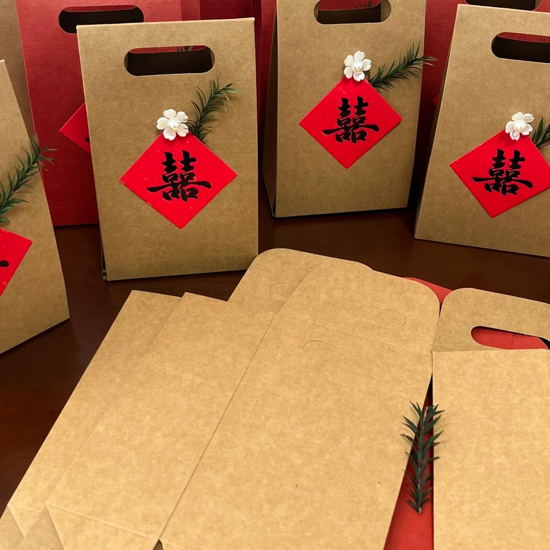 结婚喜糖盒礼盒2025新款婚礼高级感喜糖袋子订婚糖果包装盒空盒 - 图0