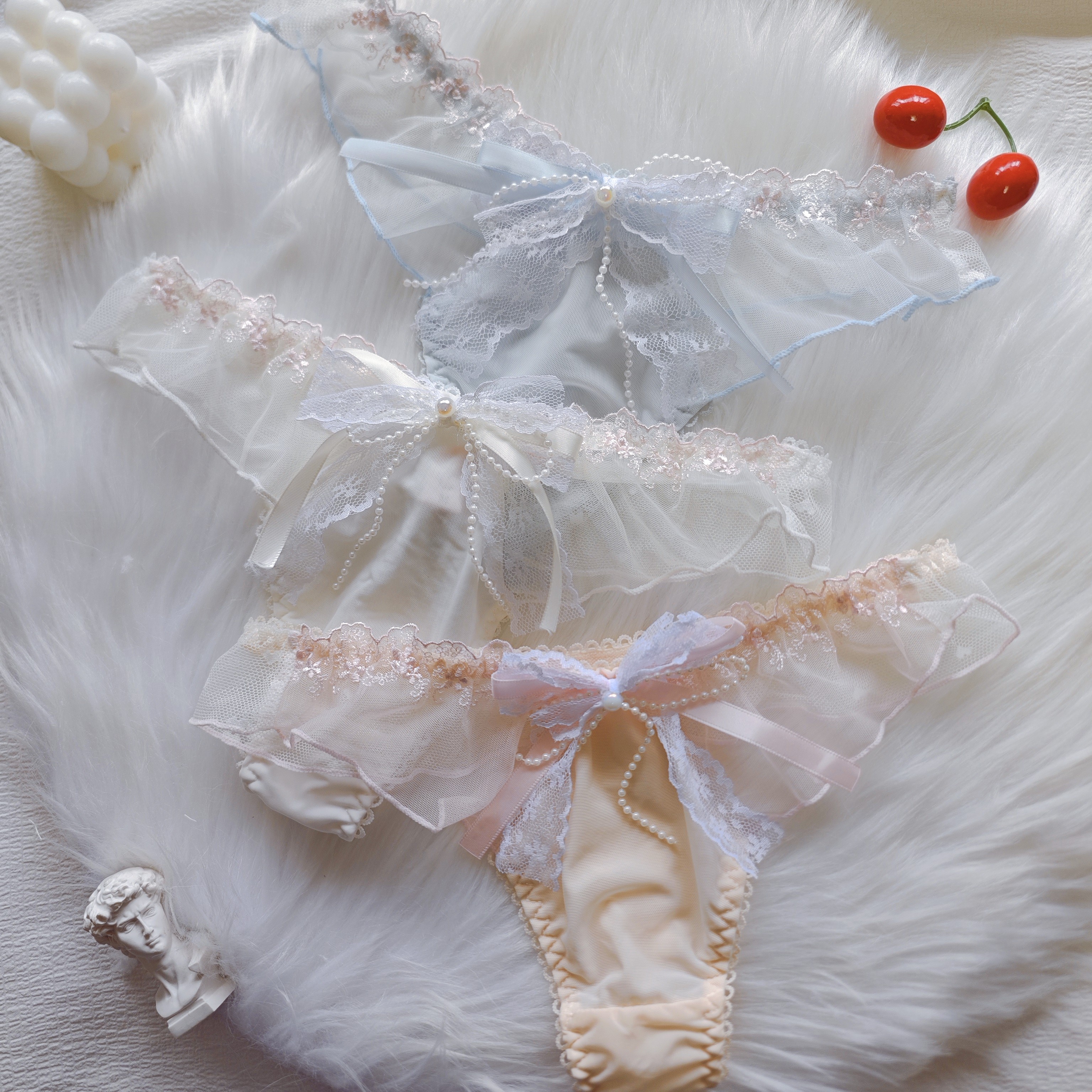 少女の私房浪漫日系冰丝新糖果珍珠刺绣珍珠女生T裤纯欲丁字裤,淘宝优惠券,粉丝福利购,淘宝优惠卷