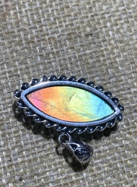 拉长石吊坠银镶嵌包边精品紫彩虹蓝黄金绿色月亮五角星椭圆水滴方