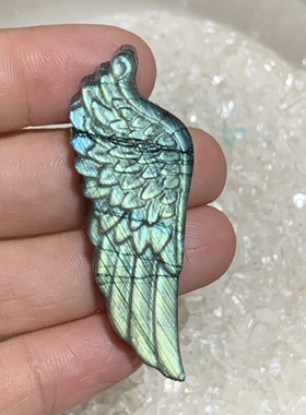 拉长石吊坠羽毛天使翅膀