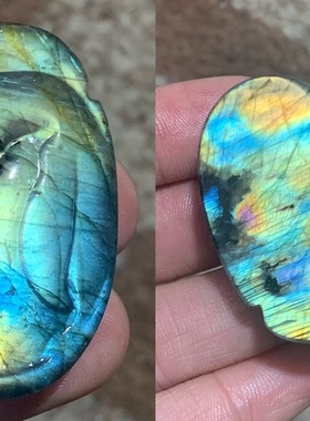 拉长石吊坠企鹅图案设计