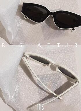 简约黑白拼色几何镜框墨镜女