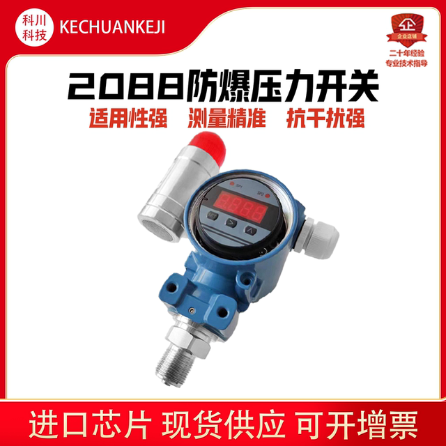 2088数显防爆型智能压力开关控制器 4-20mA 声光报警两路继电器