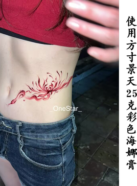 方寸景天25克樱桃红海娜膏彩色手绘纹身膏系列非植物人体彩绘防水