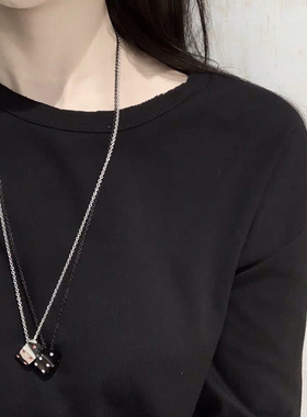 欧美小众潮牌幸运项链情侣吊坠