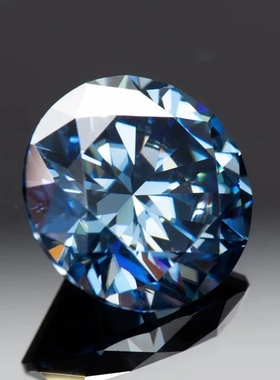 人造钻石裸石1克拉莫桑钻圆形皇家蓝婚戒指定制用钻有证书过钻笔