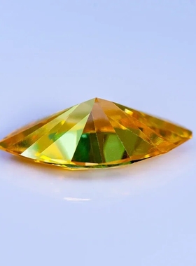 莫桑马眼形橄榄形金黄色裸石过钻笔带腰码VVS1 K金饰品补钻配石