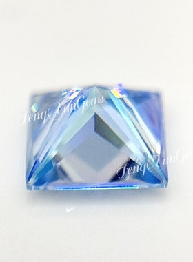 公主方冰蓝色莫桑钻正方直角裸石 过钻笔VVS1 925银饰品镶嵌配石
