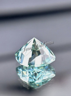 100%莫桑钻浅绿色原色裸石肥正方莫桑石枕形过钻笔有腰码首饰主石