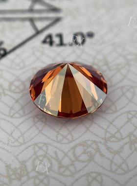 石榴红莫桑钻裸石圆形八心八箭刻面实验室合成婚戒钻石定制镶嵌