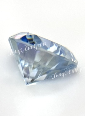 100%莫桑冰蓝色心形裸石0.5~4克拉 18K金首饰品主石 合成碳化硅石