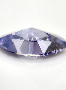 马眼形莫桑裸石变蓝色合成碳硅石18K首饰戒指吊坠镶嵌用主石