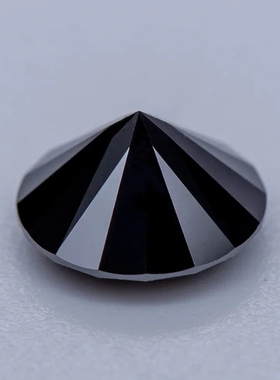 圆形黑色莫桑石裸散钻 Moissanite戒指耳钉裸石首饰镶嵌配石DIY