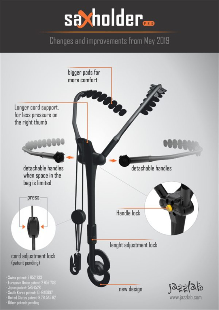 saxholder瑞士进口原装萨克斯双肩背带挂带脖带初学者背架配件 - 图2