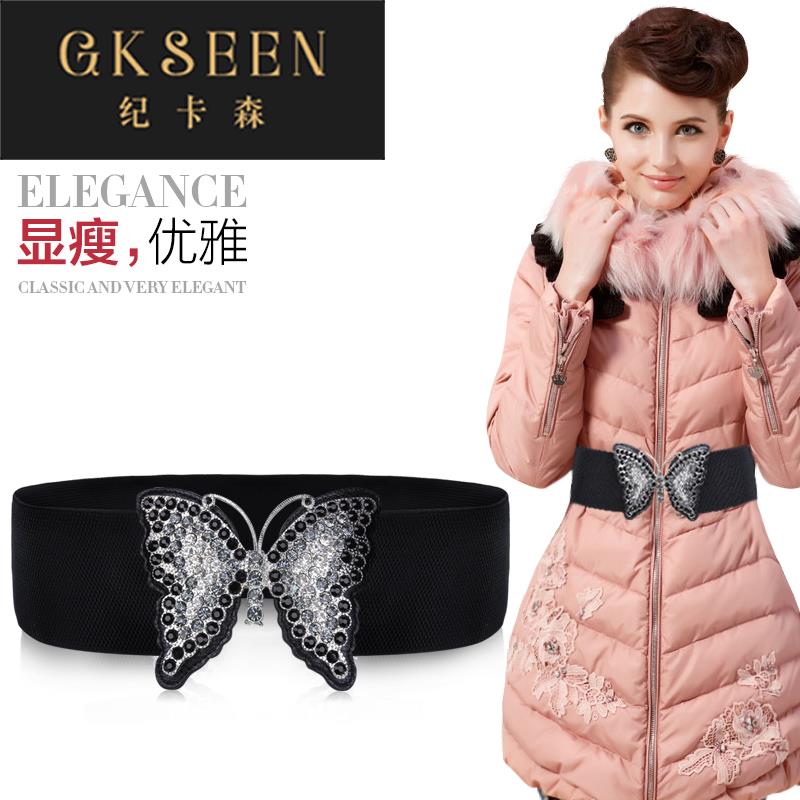 Gkseen配连衣裙裤子装饰松紧宽腰带女简约百搭时尚镶钻蝴蝶jl0615-图3