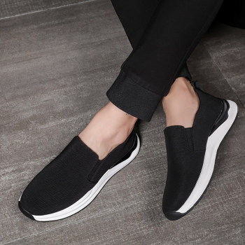 Canvas shoes men's summer breathable slip-on shoes new slip-on lazy shoes men's black men's cloth shoes casual