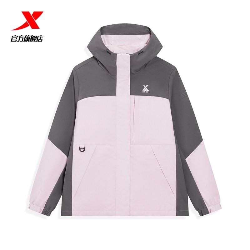 特步冲锋风衣女2026年春季新款户外连帽上衣防风外套974128160461,淘宝优惠券,粉丝福利购,淘宝优惠卷