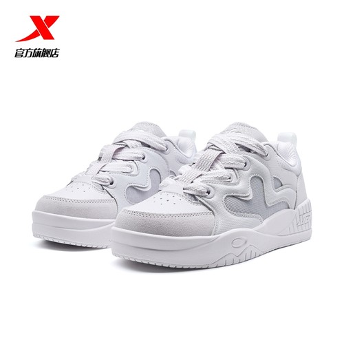 特步云朵鞋|板鞋女鞋2025冬季新款小白鞋厚底休闲鞋舒适运动鞋子 - 图3