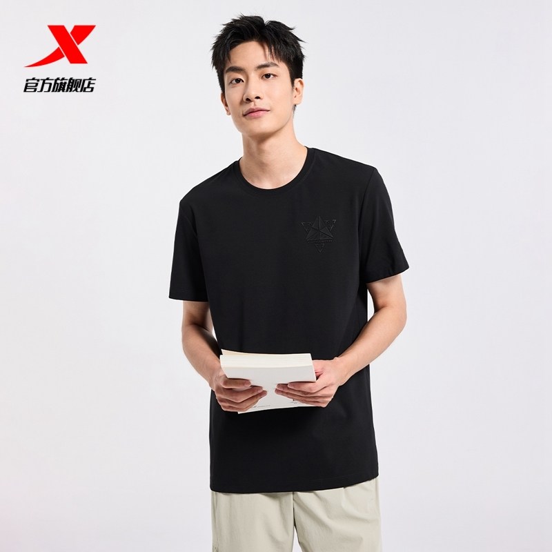 特步圆领T恤男士新款夏季官方训练透气休闲时尚透气短袖运动上衣,淘宝优惠券,粉丝福利购,淘宝优惠卷