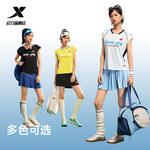 特步小球T丨速干T恤女2026夏季羽毛球服休闲女装训练短袖运动上衣 - 图3
