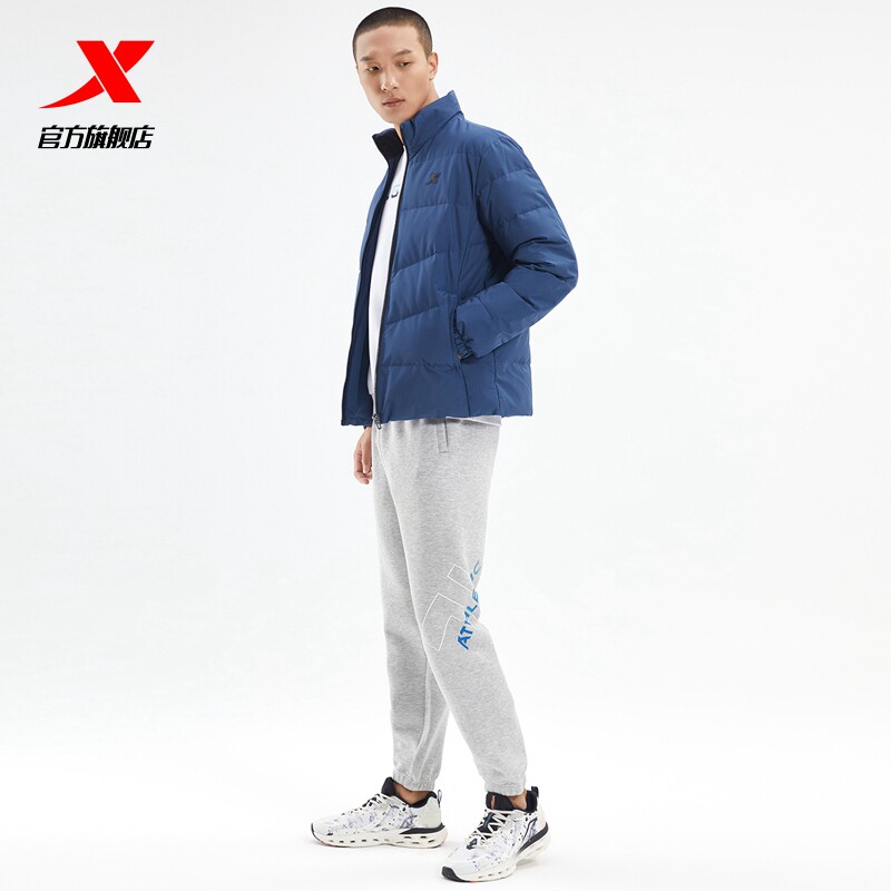 特步防水男2022冬季新款三防羽绒服 特步运动羽绒服