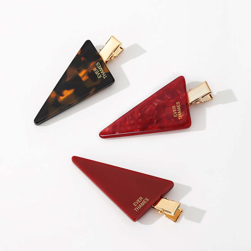 EVER THAMES小众不撞款多巴胺三角小发夹侧边无痕精致女刘海夹子