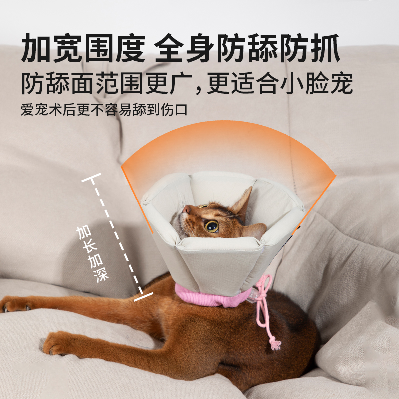 HiDREAM伊丽莎白圈狗猫咪耻辱圈防舔加深绝育大型犬头罩狗狗头套-图1