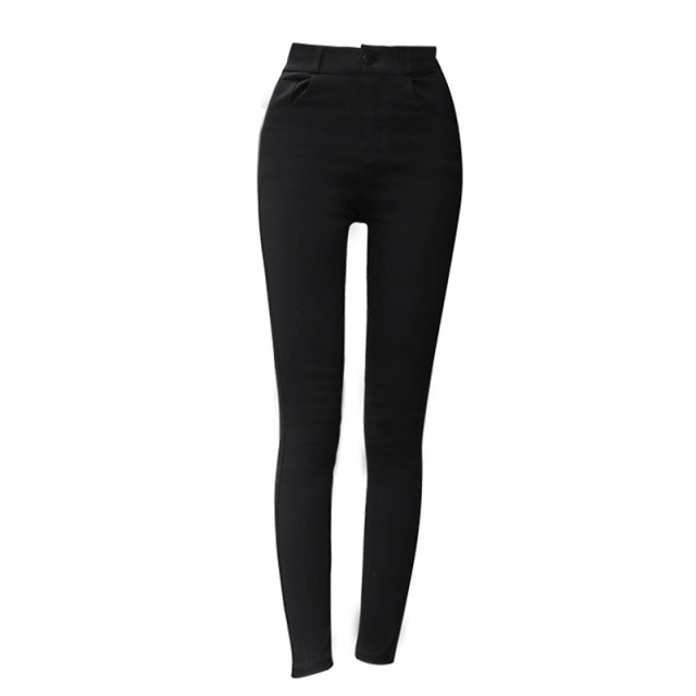 Magic Black Bottom Pants Spring and Autumn Skin Women's Pants Wear with Velvet 2023 New Small Foot High -waist Pen Pans small black pants