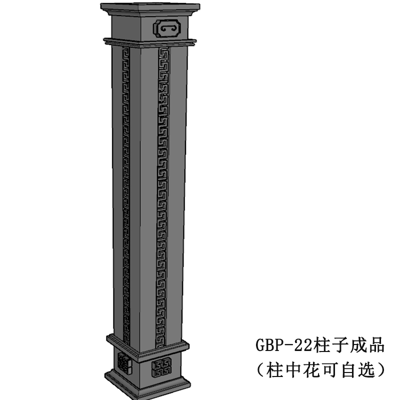 EPS泡沫线条别墅围线外墙欧式灰色系罗马柱简约装饰带雕花方柱-图2