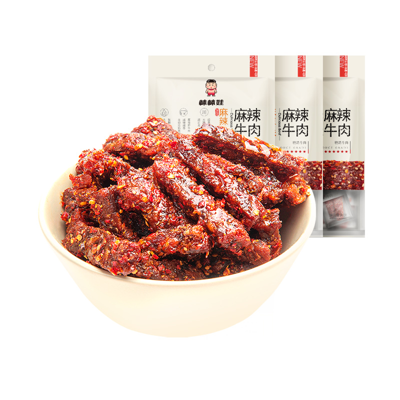 棒棒娃牛肉干麻辣牛肉四川成都特产小吃零食休闲食品98gx3袋 - 图0