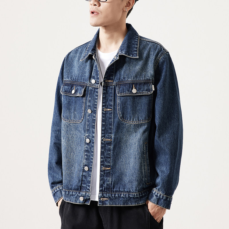 水洗牛仔外套男春秋季新款翻领工装夹克男士胖子加肥加大大码男装,淘宝优惠券,粉丝福利购,淘宝优惠卷