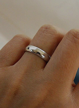 光面仿真铂金色指环婚戒