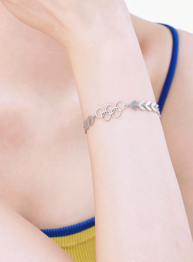 【奥运周边】26冬奥会月桂叶银手链气质送女友生日情人节新年礼物