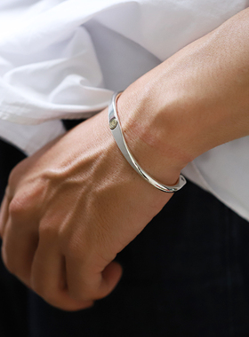 ampjapan黄铜手工银手环手镯