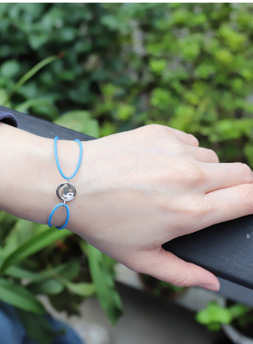 日本抽绳小巧925银手链