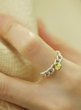 链子时尚简约黄铜吊饰戒指