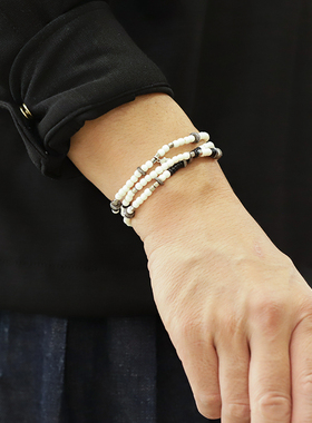 玛瑙珠弹性三重环绕项链脚链手链