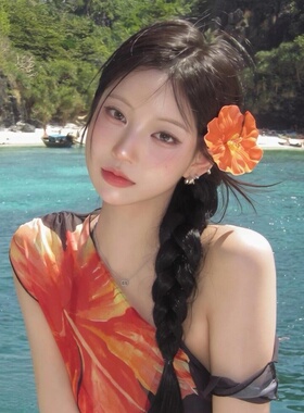 超仙纯欲扶桑花仿真花侧边夹