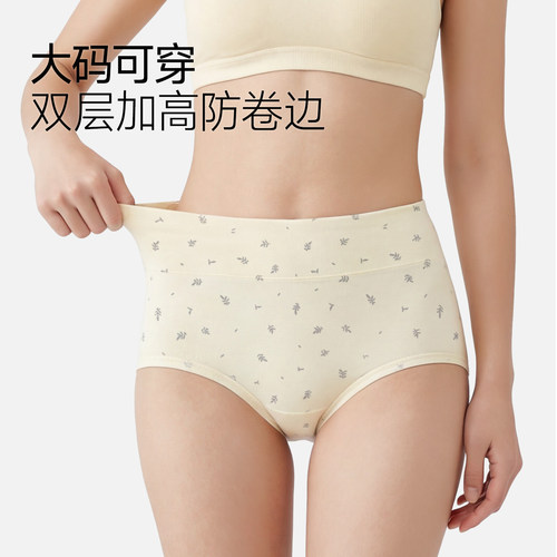 氧言高腰内裤女大码胖mm纯棉抗菌加长全棉裆2026新款女士三角裤 - 图0